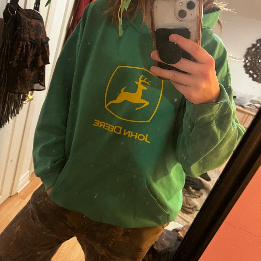 John Deere Green Sweatshirt with Yellow Logo